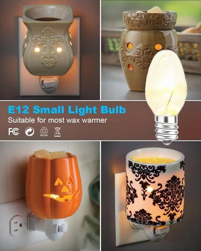 OuuKoo Salt Lamp Bulbs - 15 Watt Light Bulbs for Scentsy Wax Warmer - C7 Repl... - Picture 7 of 9