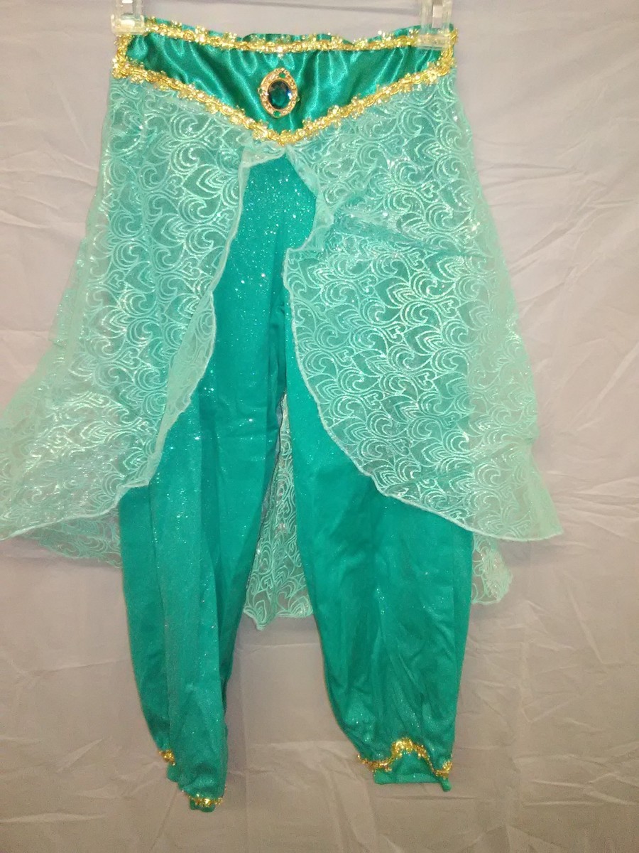 Green Princess Jasmine Costume Pants Girls 7-8 Halloween Costume