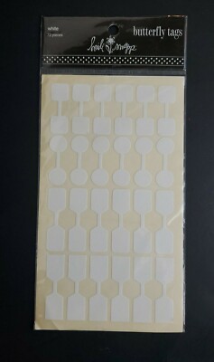 HEIDI  SWAPP  White Butterfly Tag Stickers, 1 Sheet (24 Stickers) - New & Sealed