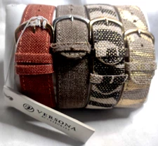 4 Watch Bands or Cloth Bracelets Buckles Versona Accessory Brown Zebra Rust NWT