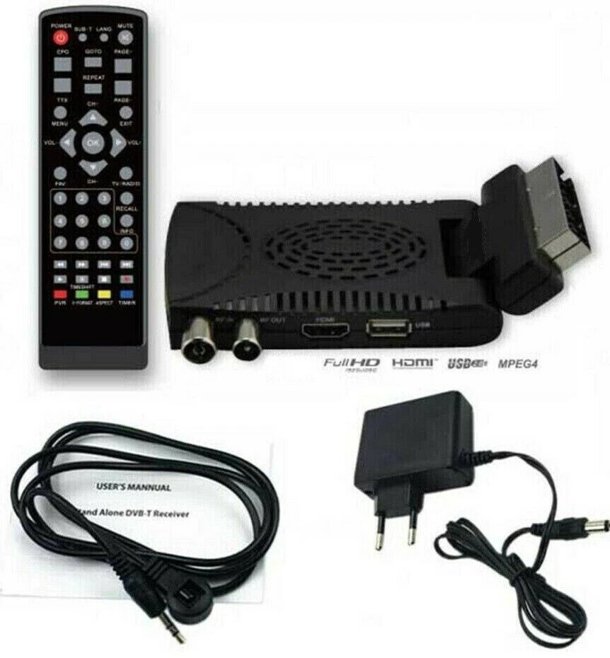 Mini Decoder digitale terrestre TV DVB T3 piega 180° full HD 1080p 1920p scart 3 - Immagine 3 di 4