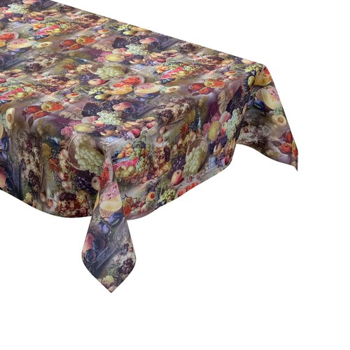 MEWATU Nappe de Table en Toile Cirée Fruits Renaissance 172A Carré Rond Oval