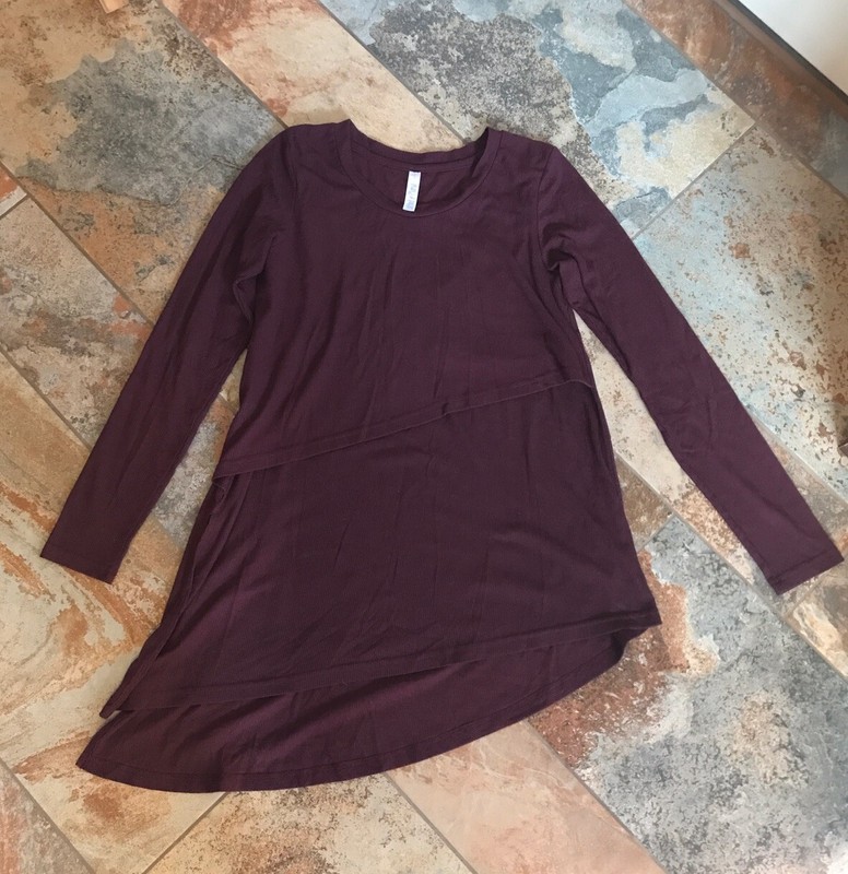 Latched Mama Size Small Long sleeve Asymmetrical Nursing Top