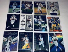 Lote de 12 tarjetas de fútbol americano Jared Goff de Los Angeles Rams QB K57