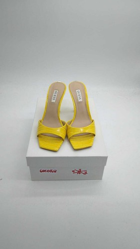 GUESS Scarpa shoes Sandalo Donna Woman Giallo Ecopelle Size 37 GUE014LZ - Picture 2 of 8