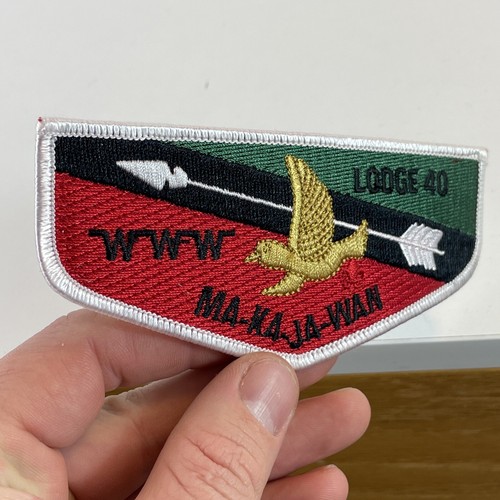 Boy Scout OA flap patch Ma-Ka-Ja-Wan Lodge 40 Rare Beautiful Green Black Red - Picture 13 of 14