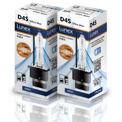 2 x D4S Genuine LUNEX XENON LAMPS REPLACEMENT FOR PHILIPS , GE OR OSRAM  - 6000K