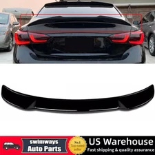 For 2014-2023 Infiniti Q50 Glossy Black Rear Trunk Spoiler Wing Lip PSM Style US