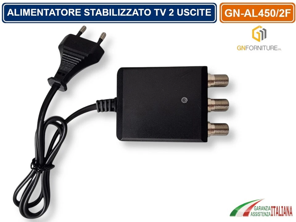 ALIMENTATORE STABILIZZATO TV PER ANTENNA 1 INGRESSO 2 USCITE DC 12V 450mA - Immagine 4 di 4