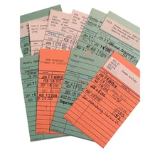 Reproduction Library Book Check Out Cards x10 (2000s) Scrapbooking Ephemera 
