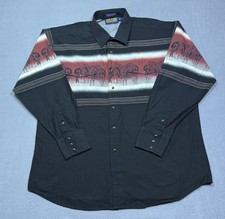 VINTAGE Panhandle Slim Shirt Mens XL Pearl Snap Aztec Horse Southwestern Cowboy