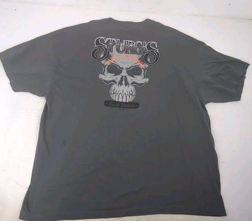Men's Harley Davidson 2018 Sturgis Skull In Top Hat T-Shirt Size 3XL - Dark Gray - Picture 3 of 6
