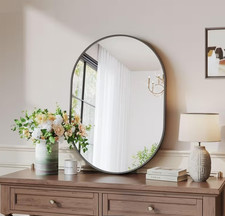 Bathroom Mirror, Oval Wall Mirror for Bedroom, Living Room, Hallway & Entryway