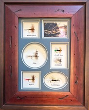 6 Framed and Mounted Dry Flies