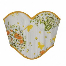 Handmade Upcycled Lace Up Bustier Corset Top S/M Vintage Floral NEW