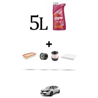 Hoffcar Wartungsset 4 Filter Und 5L ÖL FüR Renault Clio Iv 1.5 Dci 81KW Ab 20