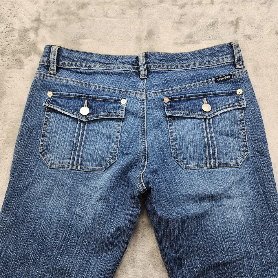 Jeans Unionbay Vintage Años 90 Mujer 9 Juniors Tiro Bajo Puños Cortos Elastizados Denim Foto 4 de 4
