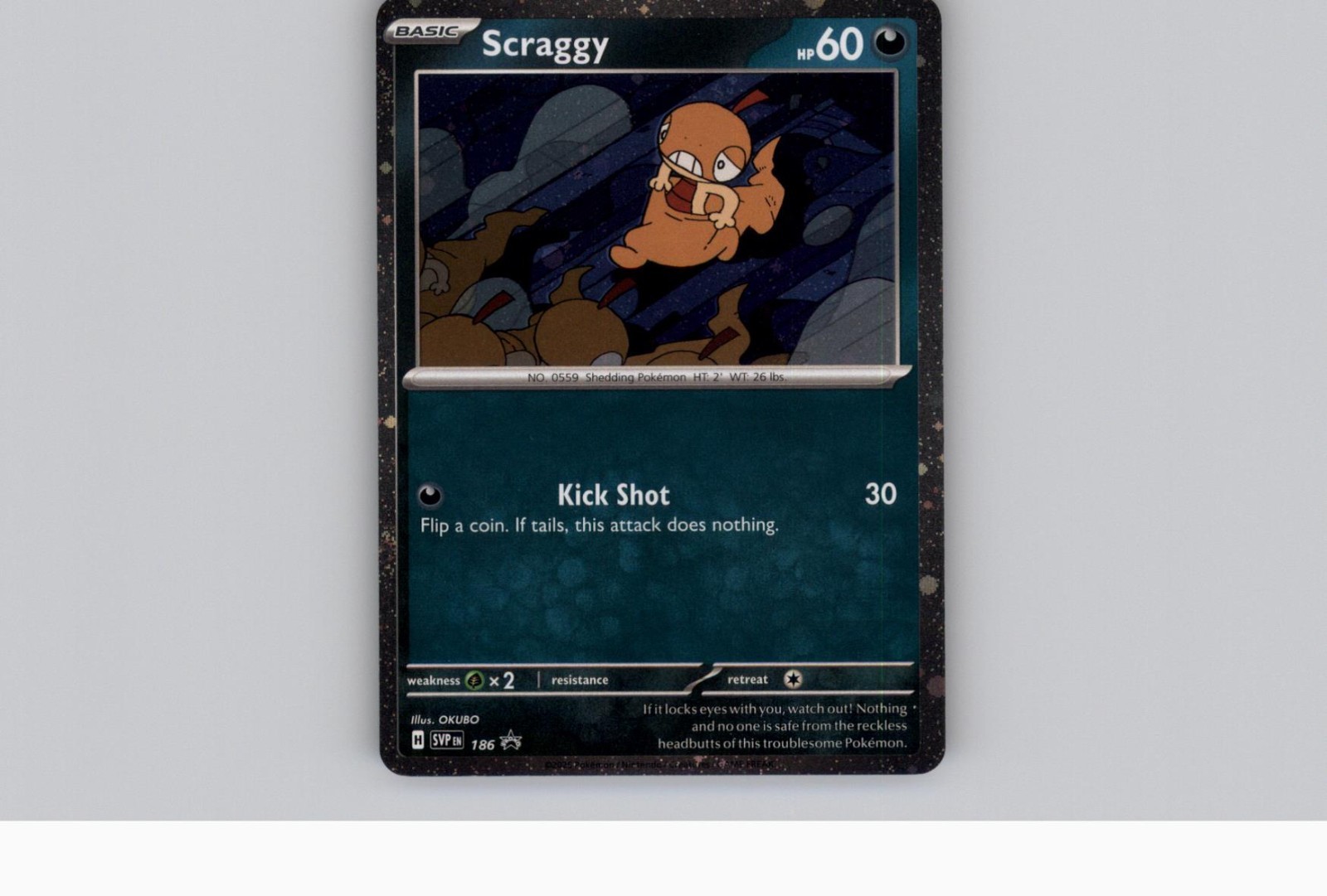 Scraggy SVP186 Black Star Promo Rare Cosmos Holo Pokémon TCG Card NM