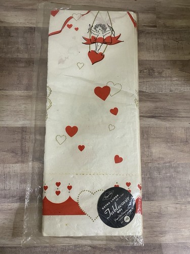 Vintage NEW Paper Table Cover Valentine Art Paper 60” X 102” Extra Large - Picture 2 of 11