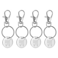 Einkaufswagenchip SchlüSselanhäNger, 4Pcs Edelstahl MüNze SchlüSselanhäNger #3