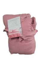 Casaluna Full/Queen Heavyweight Linen Blend Comforter  Sham Set in Rose