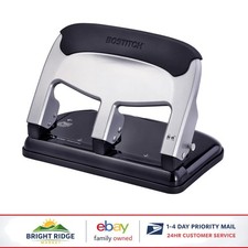 Heavy Duty 3-Hole Punch for Home Office, 40-Sheet Capacity, Sleek Silver Design