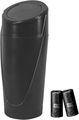 Leakproof Vehicle Cup Holder Trash Can with Lid, Mini Auto Garbag Color: Black