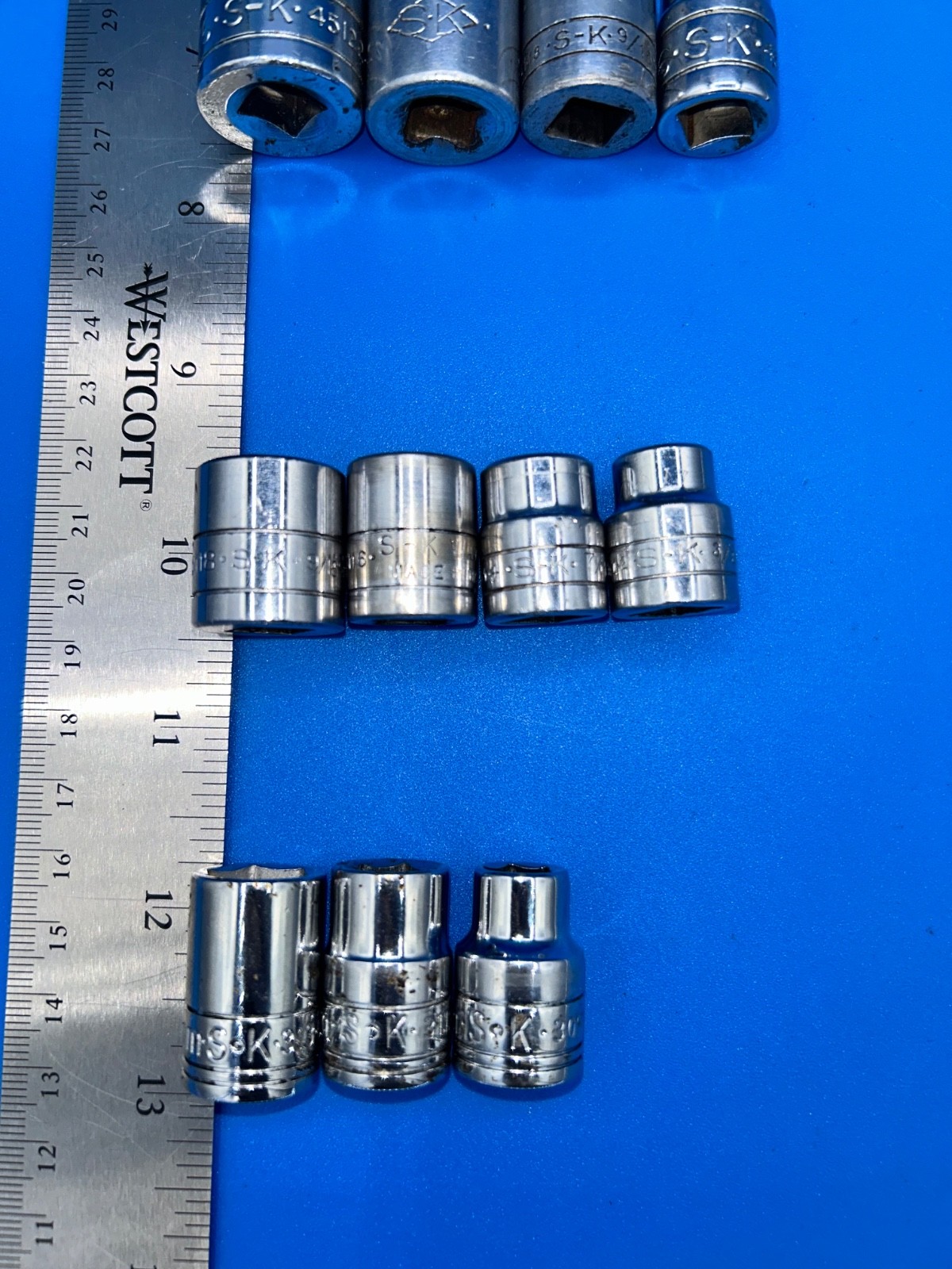 S-K Tools Socket Set 3/8” Drive Mixed Set 15 Pieces 6 Pt 12 Pt USA T-5-10