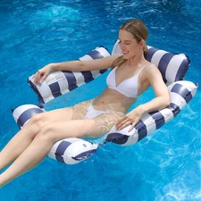 Inflatable Pool Float Chair Lounge for Adults and Kids Floating,Stripe Pattern F