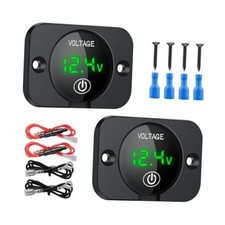 2pcs Waterproof Voltage Meter-digital Voltmeter For Carrvboattruck 12 V