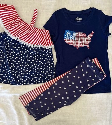 Girls Independence Day 4th of July Clothes Size 5-6 - Image 1 of 4