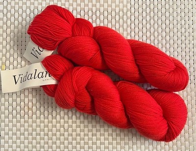 Vidalana by Knitcrate Colorway Red SMACKER Yarn, NWT, 2 Skeins