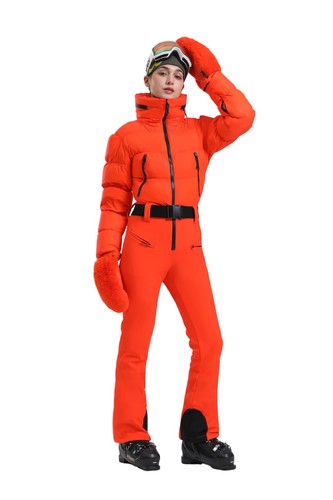 Womens One Piece Ski Suit Down Waterproof Snowsuits Winter Snowboard Jumpsuit...