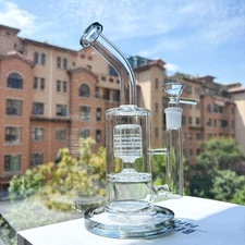 Thick 9" Pyrex Glass Bong Matrix Filter Perc Smoking Water Pipe Hookah Bubber