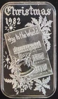 1982 Christmas Joy To The World Dahlonega Mint Bullion-0.999 Silver 1 Oz Art Bar