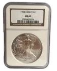 1998 American Silver Eagle $1 Dollar Coin One Troy Ounce 0.999 Fine NGC MS69