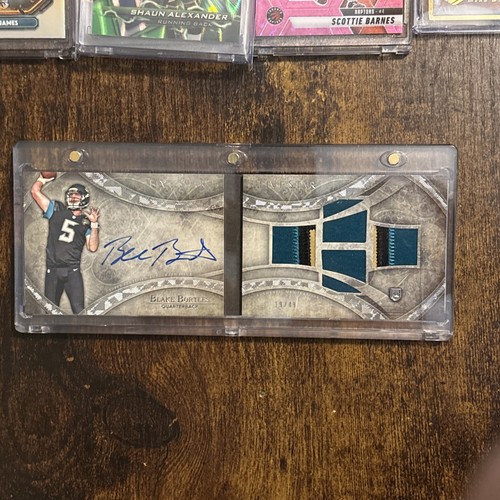 BLAKE BORTLES 2014 TOPPS FIVE STAR BOOKLET Quad PATCH ON Card AUTO RC 19/49 WOW
