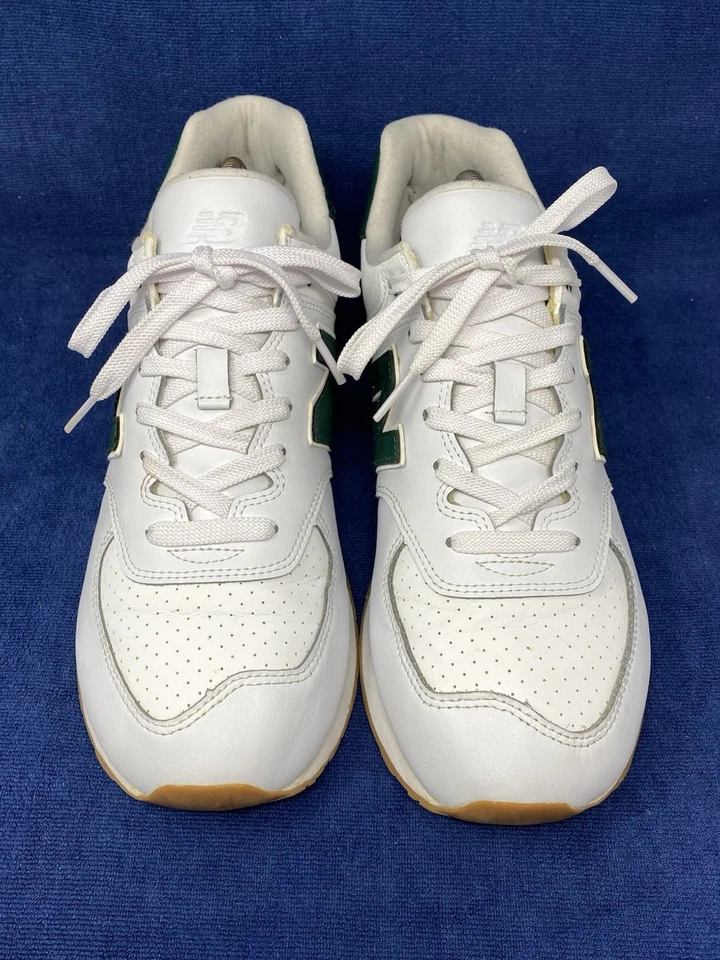 Men’s New Balance 574 White/green Leather Mens Casual Shoes Size 10.5 US U574fns - Image 4 of 4