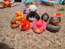 Lot of 8 Small Rubber Duck Figurines Assorted Characters Mixed Styles