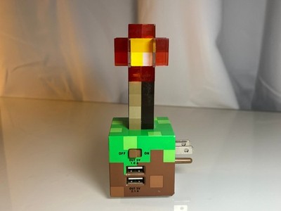 ThinkGeek Minecraft Redstone Torch Nightlight USB Wall Charger