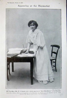 Original Old Antique Print 1907 Haymarket Theatre Miss Eva Moore Kitty Bellairs