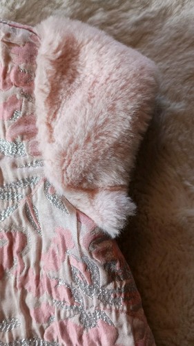janie and jack dress 3 Pink Jacquard Faux Fur Cap Sleeves - Picture 4 of 8