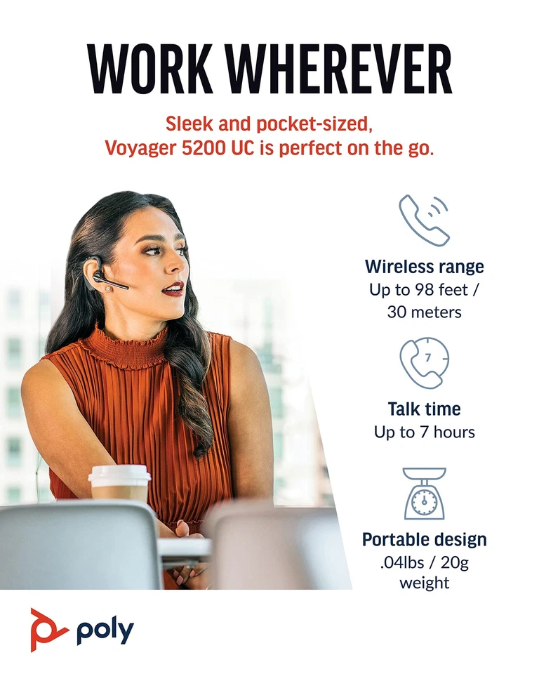 Plantronics VOYAGER-5200-UC (206110-01) Advanced NC Bluetooth Headsets System - Image 4 of 4