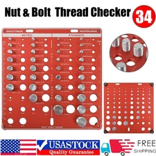 34 Nut and Bolt Inch and Metric Thread Checker Screw Thread Identifier Gauge USA
