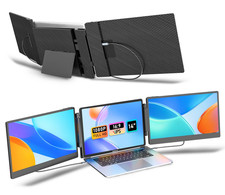 14" Triple Portable Laptop Screen Extender HDMI/Type-C w/Bag Stand Eye Care S3