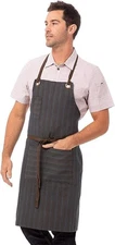 NEW! Chef Works Urban Apron Brooklyn Bib Apron Color Blue Chocolate One Size
