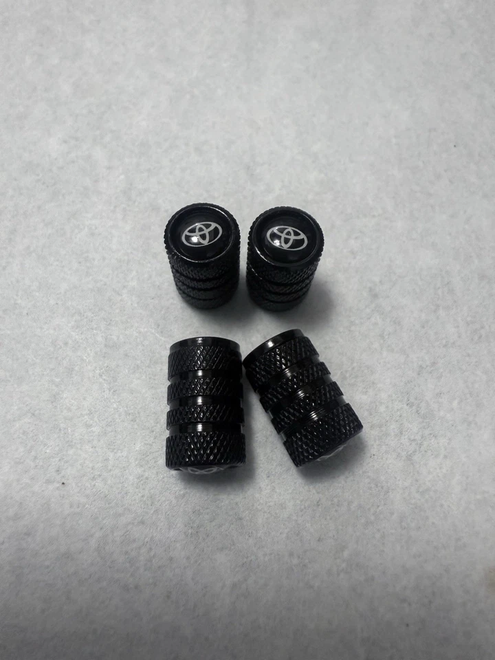 4x Toyota Tire Valve Stem Caps compatible For Car Truck Universal Fitting Black - Image 2 of 3