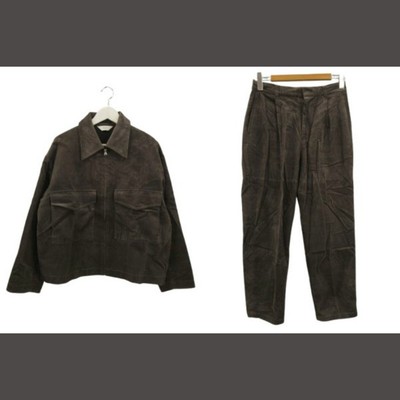 WYM LIDNM Whim by Lidom Corduroy zip outer setup Brown jacket pants S Used 53c8e