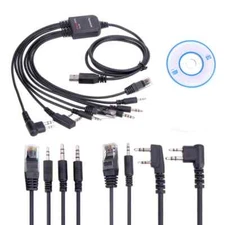 8 in 1 USB Programming Cable for Baofeng Radio AXU4100 Kenwood TYT QYT ICOM