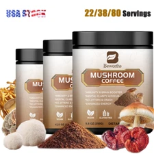 Organic Mushroom Coffee Lions Mane Mushroom Complex Coffee Powder, Reishi, Chaga